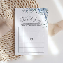 Dusty Blue Floral Brautparty Bingo Game