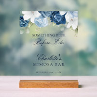 Dusty Blue Floral Brautparty Mimosa Bar