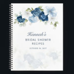 Dusty Blue Floral Brautparty Rezept Notizbuch<br><div class="desc">Dusty Blue Floral Brautparty Rezept Notebook. Das Rezept Notebook verfügt über eine moderne elegante,  dustige blaue Blumen mit weißer,  hellblauer und olivgrüner Blüte.</div>
