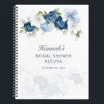 Dusty Blue Floral Brautparty Rezept Notizbuch<br><div class="desc">Dusty Blue Floral Brautparty Rezept Notebook. Das Rezept Notebook verfügt über eine moderne elegante,  dustige blaue Blumen mit weißer,  hellblauer und olivgrüner Blüte.</div>