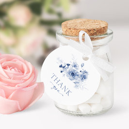 Dusty Blue Floral "Danke" Geschenkanhänger