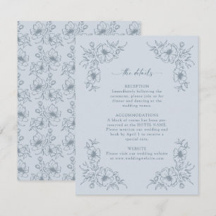 Dusty Blue Floral Details Begleitkarte