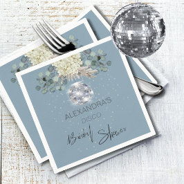 Dusty Blue Floral Disco Ball Brautparty Serviette