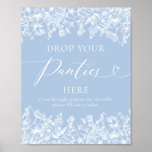 Dusty Blue Floral Drop Ihre Panties Hier Spielezei Poster