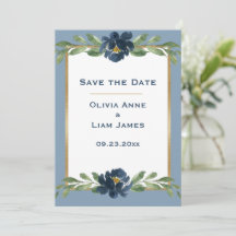 Dusty Blue Floral Elegante Hochzeit