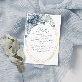 Dusty Blue Floral Elegante Hochzeitsstimmung Begleitkarte
