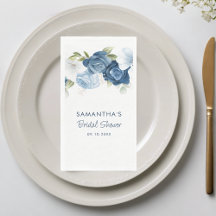 Dusty Blue Floral Elegantes Brautparty