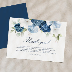 Dusty Blue Floral etwas Blau bevor ich tue Dankeskarte