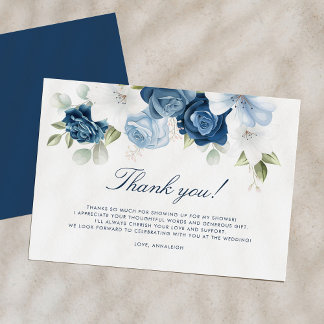 Dusty Blue Floral etwas Blau bevor ich tue Dankeskarte