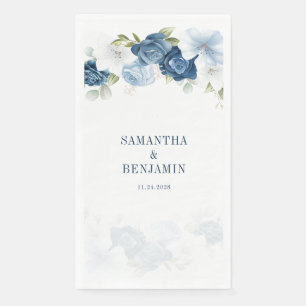 Dusty Blue Floral Eukalyptus Greenerity Wedding Serviette