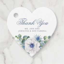 Dusty Blue Floral Greenerity Liebe Herzlich Willko Geschenkanhänger