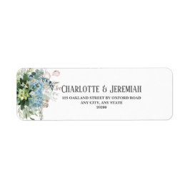 Dusty Blue Floral Greenerity Wedding Rücksendeadre