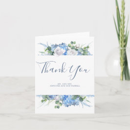 Dusty Blue Floral Greenerity Wedding Vielen Dank Dankeskarte