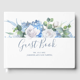 Dusty Blue Floral Greenery | Hydrangea Wedding Gästebuch