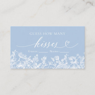 Dusty Blue Floral Guess Wie viele Kisses Game Begleitkarte