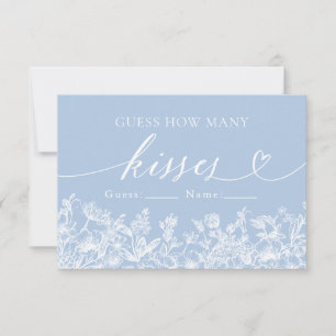 Dusty Blue Floral Guess Wie viele Kisses Game Einladung