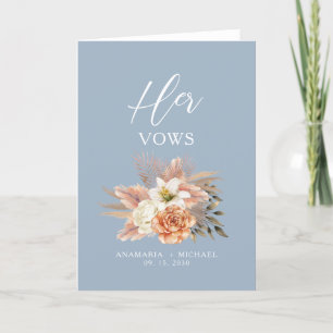 Dusty Blue Floral Ihre Stimme Booklet Feiertagskarte
