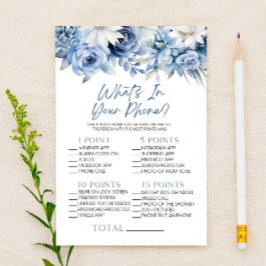 Dusty Blue Floral in Ihrem Handy Baby Dusche Spiel