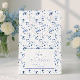 Dusty Blue Floral “Love and Thanks” Wedding Kleine Geschenktüte