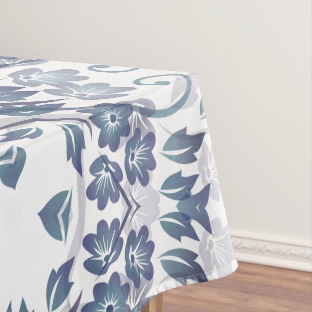 Dusty Blue Floral Mandala  Tischdecke (Beispiel)