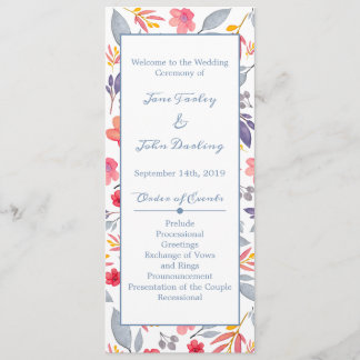 Dusty Blue Floral Program Programm
