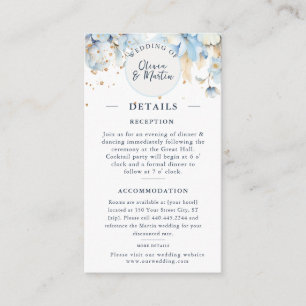 Dusty Blue Floral Romance Details Umschließungskar Begleitkarte