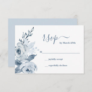 Dusty Blue Floral RSVP-Karte RSVP Karte