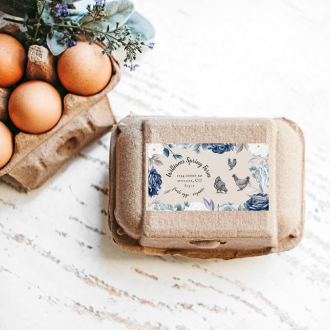 Dusty Blue Floral Rustikales Skriptduck Egg Carton (Von Creator hochgeladen)