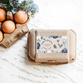 Dusty Blue Floral Rustikales Skriptduck Egg Carton