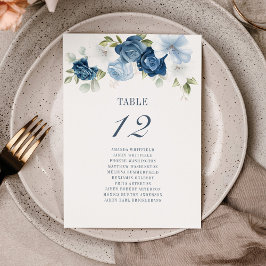Dusty Blue Floral Tischnummer 12 Seating Chart