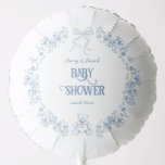 Dusty Blue Floral Vintag Teddy Bear Baby Dusche Ballon<br><div class="desc">Dusty Blue Whimsical Floral Baby Dusche</div>