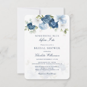 Dusty Blue Floral vor dem Brautparty Einladung