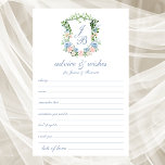 Dusty Blue Floral Wappen Hochzeitsratgeber und Wün<br><div class="desc">Diese wunderschönen staubblauen und blütenfarbenen Aquarellfarben mit Monogramm Wappen Hochzeitsratgeber & Wunschzettel sind wunderbar zu Ihrem Brautparty, Probe Abendessen oder Hochzeitsessen für die Gäste füllen. Sie sind absolut perfekt für jede Jahreszeit. Die Menschen werden die Liebe haben, die Anweisungen zu bekommen - sie machen es so einfach, liebende Ratschläge und...</div>