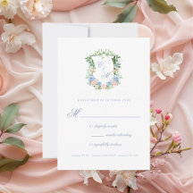 Dusty Blue Floral Wappen Wedding