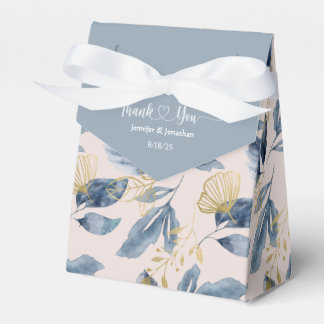 Dusty Blue Floral Watercolor Wedding Geschenkschachtel