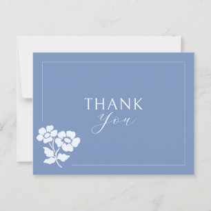 Dusty Blue   Floral Watercolor Wedding Vielen Dank Postkarte