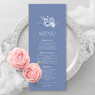 Dusty Blue Floral Wedding Card Einladung