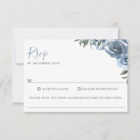 Dusty Blue Floral Wedding Food Allergie UAWG