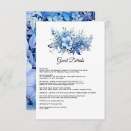 Dusty Blue Floral Wedding Guest Details Begleitkarte