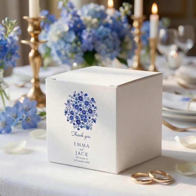 Dusty Blue Floral Wedding thank you Geschenkschachtel (Dusty Blue Floral Wedding thank you Favor Boxes.)