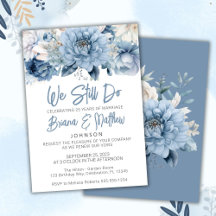 Dusty Blue Floral Wedding Vow Renewal