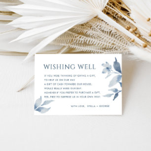 Dusty Blue Floral Wedding Wishing Well Card Begleitkarte