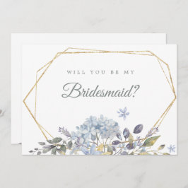 Dusty Blue Floral wirst du meine Bridesmaid sein Einladung