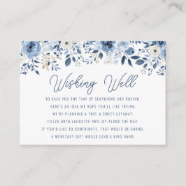 Dusty Blue Floral Wishing Well Brautparty Begleitkarte