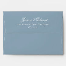 Dusty Blue Floral Wreath Rücksendeadresse Envelope