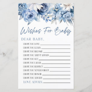 Dusty Blue Floral wünscht sich ein Baby Showspiel