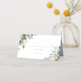 Dusty Blue Florals Platzkarte