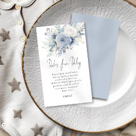 Dusty Blue Florals Script Books für Babydusche Begleitkarte