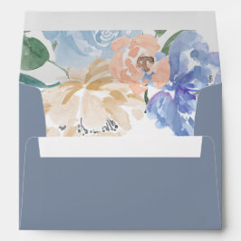 Dusty Blue Florals Wedding Einladung