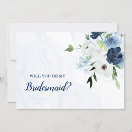 Dusty Blue Florals werden Sie meine Bridesmaid sei Einladung